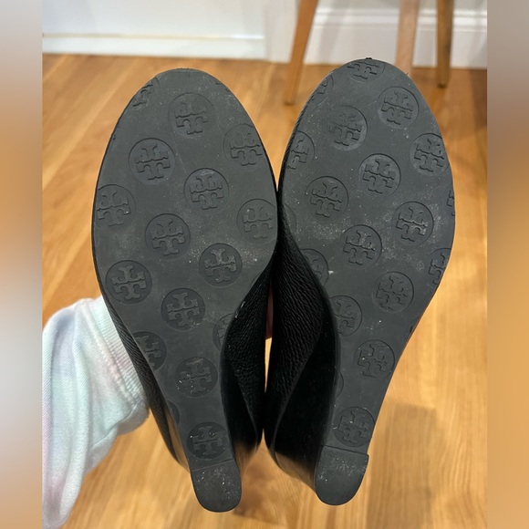 TORY BURCH Peep Toe Pump Sally 2 Leather Wedge - Picture 7 of 15